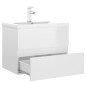 vidaXL Mueble con lavabo madera de ingeniería blanco brillo vidaXL Mueble con lavabo madera de ingeniería blanco brillo