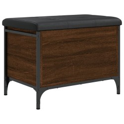 vidaXL Banco con almacenaje madera ingeniería roble marrón 62x42x45 cm