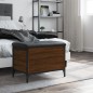 vidaXL Banco con almacenaje madera ingeniería roble marrón 62x42x45 cm