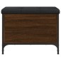 vidaXL Banco con almacenaje madera ingeniería roble marrón 62x42x45 cm