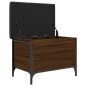 vidaXL Banco con almacenaje madera ingeniería roble marrón 62x42x45 cm