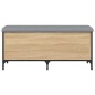 vidaXL Banco con almacenaje madera ingeniería roble Sonoma 102x42x45cm vidaXL Banco con almacenaje madera ingeniería roble Sonoma 102x42x45cm