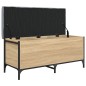vidaXL Banco con almacenaje madera ingeniería roble Sonoma 102x42x45cm vidaXL Banco con almacenaje madera ingeniería roble Sonoma 102x42x45cm