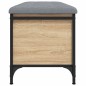 vidaXL Banco con almacenaje madera ingeniería roble Sonoma 102x42x45cm vidaXL Banco con almacenaje madera ingeniería roble Sonoma 102x42x45cm