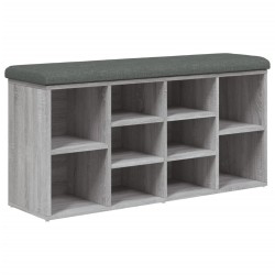 vidaXL Banco zapatero madera de ingeniería gris Sonoma 102x32x50 cm