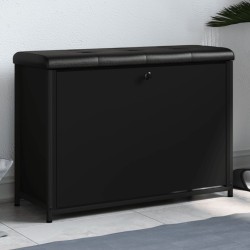 vidaXL Banco zapatero con cajón abatible negro 82x32x56 cm