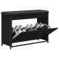 vidaXL Banco zapatero con cajón abatible negro 82x32x56 cm vidaXL Banco zapatero con cajón abatible negro 82x32x56 cm