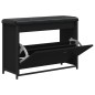 vidaXL Banco zapatero con cajón abatible negro 82x32x56 cm vidaXL Banco zapatero con cajón abatible negro 82x32x56 cm