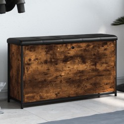 vidaXL Banco zapatero con cajón abatible roble ahumado 102x32x56 cm
