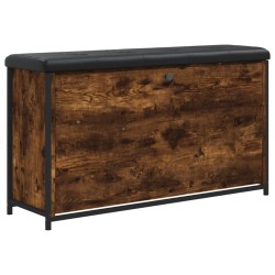 vidaXL Banco zapatero con cajón abatible roble ahumado 102x32x56 cm