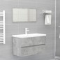 vidaXL Mueble con lavabo madera de ingeniería gris hormigón vidaXL Mueble con lavabo madera de ingeniería gris hormigón