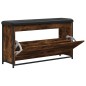 vidaXL Banco zapatero con cajón abatible roble ahumado 102x32x56 cm vidaXL Banco zapatero con cajón abatible roble ahumado 102x32x56 cm