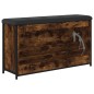 vidaXL Banco zapatero con cajón abatible roble ahumado 102x32x56 cm vidaXL Banco zapatero con cajón abatible roble ahumado 102x32x56 cm
