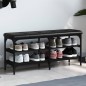 vidaXL Banco zapatero madera de ingeniería negro 102x32x47 cm