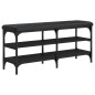 vidaXL Banco zapatero madera de ingeniería negro 102x32x47 cm