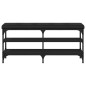 vidaXL Banco zapatero madera de ingeniería negro 102x32x47 cm