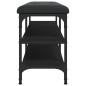 vidaXL Banco zapatero madera de ingeniería negro 102x32x47 cm