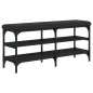 vidaXL Banco zapatero madera de ingeniería negro 102x32x47 cm