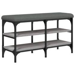 vidaXL Banco zapatero madera de ingeniería gris Sonoma 82x32x47 cm