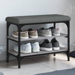 vidaXL Banco zapatero madera de ingeniería gris Sonoma 62x32x47 cm