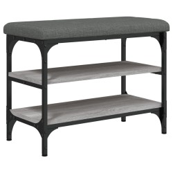 vidaXL Banco zapatero madera de ingeniería gris Sonoma 62x32x47 cm