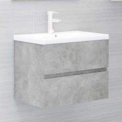 vidaXL Mueble con lavabo madera de ingeniería gris hormigón