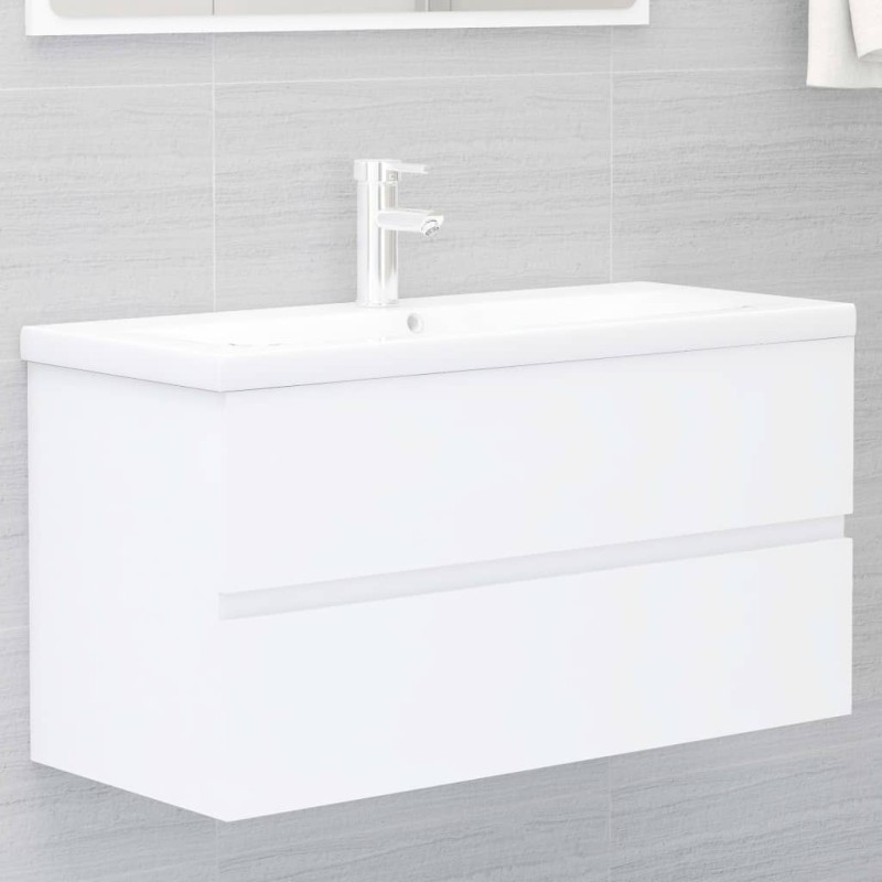 vidaXL Mueble con lavabo madera de ingeniería blanco vidaXL Mueble con lavabo madera de ingeniería blanco