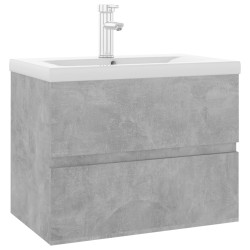 vidaXL Mueble con lavabo madera de ingeniería gris hormigón