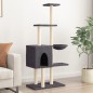 vidaXL Rascador para gatos con postes de sisal gris oscuro 145 cm
