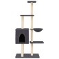 vidaXL Rascador para gatos con postes de sisal gris oscuro 145 cm