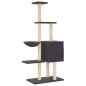 vidaXL Rascador para gatos con postes de sisal gris oscuro 145 cm