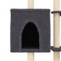 vidaXL Rascador para gatos con postes de sisal gris oscuro 145 cm