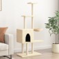 vidaXL Rascador para gatos con postes de sisal color crema 145 cm vidaXL Rascador para gatos con postes de sisal color crema 145 cm