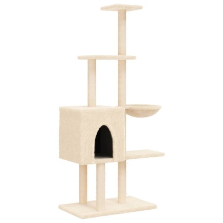 vidaXL Rascador para gatos con postes de sisal color crema 145 cm