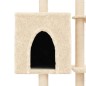 vidaXL Rascador para gatos con postes de sisal color crema 145 cm vidaXL Rascador para gatos con postes de sisal color crema 145 cm
