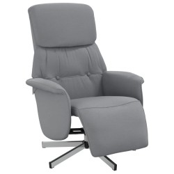 vidaXL Sillón reclinable con reposapiés tela gris claro