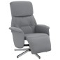 vidaXL Sillón reclinable con reposapiés tela gris claro