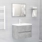 vidaXL Mueble con lavabo madera de ingeniería gris hormigón vidaXL Mueble con lavabo madera de ingeniería gris hormigón