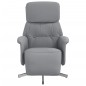 vidaXL Sillón reclinable con reposapiés tela gris claro