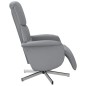 vidaXL Sillón reclinable con reposapiés tela gris claro