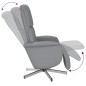 vidaXL Sillón reclinable con reposapiés tela gris claro
