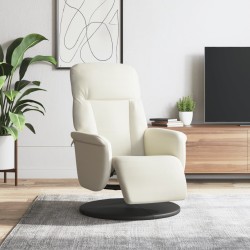 vidaXL Sillón reclinable con reposapiés terciopelo color crema