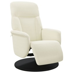 vidaXL Sillón reclinable con reposapiés terciopelo color crema
