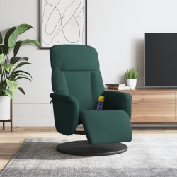 vidaXL Sillón reclinable masaje con reposapiés terciopelo verde oscuro
