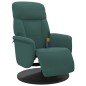 vidaXL Sillón reclinable masaje con reposapiés terciopelo verde oscuro vidaXL Sillón reclinable masaje con reposapiés terciopelo verde oscuro