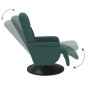 vidaXL Sillón reclinable masaje con reposapiés terciopelo verde oscuro vidaXL Sillón reclinable masaje con reposapiés terciopelo verde oscuro