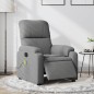 vidaXL Sillón reclinable masaje eléctrico tela microfibra gris oscuro