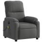 vidaXL Sillón reclinable masaje eléctrico tela microfibra gris oscuro