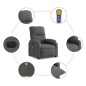 vidaXL Sillón reclinable masaje eléctrico tela microfibra gris oscuro