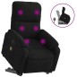 vidaXL Sillón reclinable de masaje elevable tela de microfibra negro vidaXL Sillón reclinable de masaje elevable tela de microfibra negro